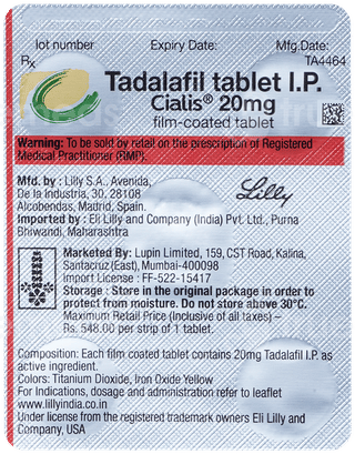 Cialis 20 MG Tablet 1